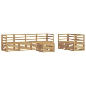 vidaXL Ensemble de canapés d'extérieur 7 pc Blanc Bois d'Acacia Massif