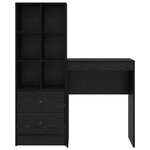 vidaXL Bureau avec rangement chêne noir bois d'ingénierie