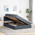 vidaXL Lit de Rangement avec matelas Gris foncé 140 x 200 cm Velours
