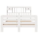 vidaXL Lit bibliothèque sans matelas blanc 160x200 cm bois pin massif