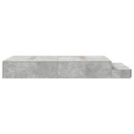 vidaXL Cadre de lit avec rangement Gris béton 226.5 x 120 x 31.5 cm