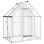 vidaXL Serre avec cadre de base argent 169x114x195 cm aluminium