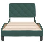 vidaXL Cadre de lit sans matelas vert foncé 90x190 cm velours