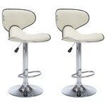 vidaXL Tabourets de bar lot de 2 crème similicuir