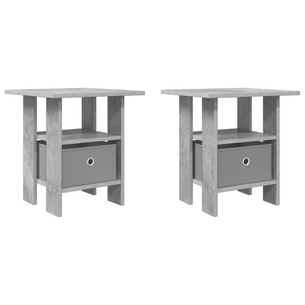 vidaXL Table de chevet avec tiroir 2 Pièces Gris béton 41 x 40 x 45 cm