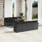 vidaXL Ensemble de canapé de jardin 7 Pièces Noir 100 x 55 x 73 cm