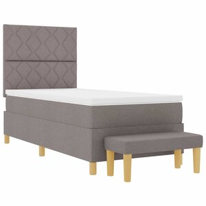 vidaXL Lit à ressorts avec matelas Taupe 90 x 200 cm tissu