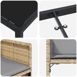vidaXL Ensemble de salle à manger de jardin 9 pièces avec coussins Beige Poly Rattan