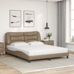 vidaXL Lit avec matelas Hvar cappuccino 160x200 cm similicuir