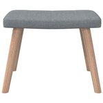 vidaXL Chaise de relaxation avec tabouret Gris clair Tissu