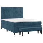 vidaXL Sommier à lattes de lit et matelas Bleu foncé 140x200cm Velours