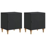 vidaXL Cabinet de chevet 2 pc Noir 43 x 34 5 x 50 cm Bois d'ingénierie