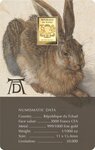 Pièce de monnaie en Or 3000 Francs g 0.031 (1/1000 oz) Millésime 2025 Gold Gift HARE