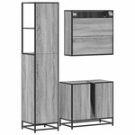vidaXL Ensemble de meubles de salle de bain 3 Pièces Sonoma gris