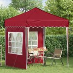 vidaXL Tente de fête pop-up 195 x 195 x 245 cm Bordeaux Tissu Oxford