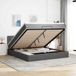 VidaXL Cadre de lit ottoman avec matelas gris foncé 160x200cm tissu