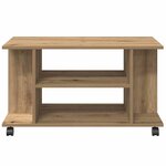 vidaXL Meuble TV roulettes chêne artisanal 80x40x45 cm bois ingénierie