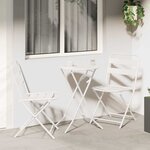 vidaXL Ensemble bistrot 3 Pièces Blanc Acier