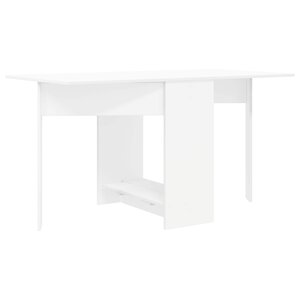 vidaXL Table à dîner 138 x 70 x 73 5 cm Bois d'ingénierie Blanc