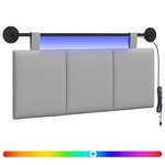 vidaXL Tête de lit suspendue Avec lumière LED Gris nuage Tissu