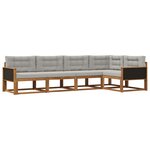 vidaXL Ensemble de canapés d'extérieur 5 pc Naturel et Gris clair