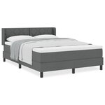 Lit à ressorts vidaXL avec matelas gris foncé 140x190 cm en tissu