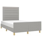 vidaXL Cadre de lit sans matelas gris clair 120x190 cm tissu