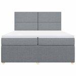 vidaXL Sommier à lattes de lit avec matelas Gris clair 200x200cm Tissu