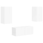 vidaXL Ensemble meuble TV 2 Pièces Blanc brillant Bois d'ingénierie