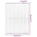 Grille de BBQ vidaXL rectangulaire 40x30 cm en inox 304