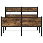 vidaXL Cadre de lit sans matelas chêne fumé 120x190 cm bois ingénierie