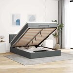 vidaXL Lit ottoman avec matelas gris foncé 140x200 cm tissu