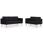 vidaXL Ensemble de canapé 2 Pièces tissu noir