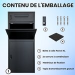 Boîte aux lettres avec compartiment séparé - ParcelXL - Noir - Boîte à colis autonome