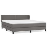 vidaXL Sommier à lattes de lit avec matelas Gris 180x200 cm Similicuir