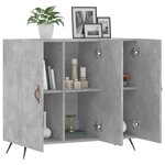 vidaXL Buffet gris béton 90x34x80 cm bois d'ingénierie