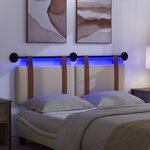 vidaXL Tête de lit suspendue Avec lumière LED Crème PU antique