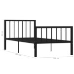 vidaXL Cadre de lit sans matelas noir métal 100x200 cm