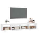 vidaXL Meuble TV avec lumières LED Blanc 240x35x40 cm