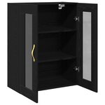 Armoire Murale vidaXL avec Portes en Verre Chêne Noir 69 5x34x90 cm