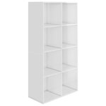 vidaXL Bibliothèque/Buffet Blanc brillant 66x30x130 cm Bois ingénierie