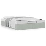 vidaXL Cadre de lit ottoman sans matelas gris clair 140x190 cm velours
