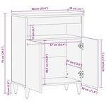 vidaXL Buffet 60x33x75 cm Bois massif de manguier