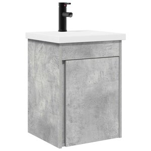 vidaXL Meuble de salle de bain avec robinet Gris béton