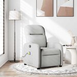 vidaXL Fauteuil de massage inclinable gris nuage tissu