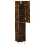 vidaXL Buffet haut Chêne fumé 34 5x34x180 cm Bois d'ingénierie