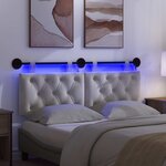 vidaXL Tête de lit suspendue Crème Velours
