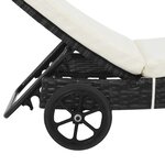 vidaXL Chaises longues lot de 2 avec roues et coussins Résine tressée