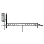 vidaXL Cadre de lit métal avec tête de lit noir 193x203 cm