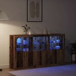 vidaXL Buffet LED Bois ancien 181 5 x 37 x 100 cm Bois d'ingénierie